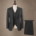 Herringbone Waistcoat Single Breasted Dark Grey – Product Photo