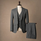 Herringbone Waistcoat Single Breasted Gray – Product Photo