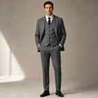 Herringbone Waistcoat Single Breasted in Gray – Tarlano Premium Menswear