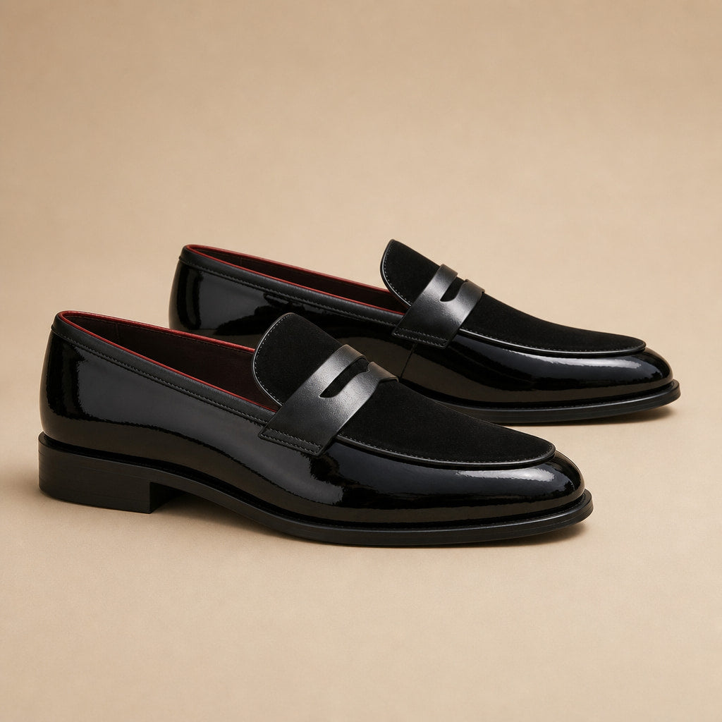 Loafer Shoes Leather Slip On in Black – Tarlano Premium Menswear