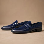 Loafer Shoes Leather Slip On in Blue – Tarlano Premium Menswear