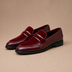 Loafer Shoes Leather Slip On Red – Product Photo