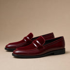 Loafer Shoes Leather Slip On in Red – Tarlano Premium Menswear