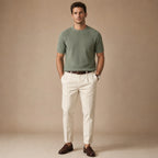 Waffle Knit T-Shirt Crew Neck Green – Full Look