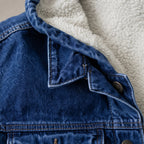 Denim Jacket Sherpa Lined Blue – Fabric and Detail Close-Up