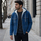 Denim Jacket Sherpa Lined Blue – Styled Editorial Shot