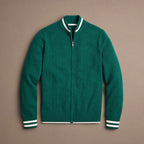 Knit Tracksuit Stand Collar Emerald Emerald – Product Photo