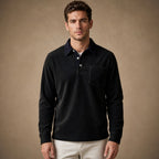 Polo Shirt Corduroy Long Sleeve in Black – Tarlano Premium Menswear