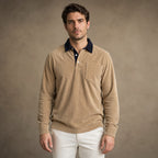 Polo Shirt Corduroy Long Sleeve in Khaki – Tarlano Premium Menswear