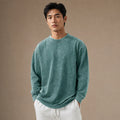 Long Sleeve Shirt Crew Neck Relaxed Fit Green – Product Photo
