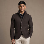 Cardigan Button Front Knit Relaxed Fit in Brown – Tarlano Premium Menswear