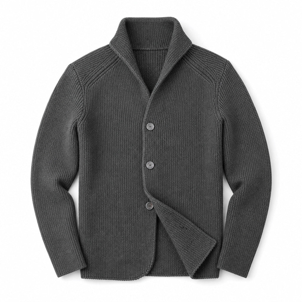 Cardigan Button Front Knit Relaxed Fit Gray – Product Photo