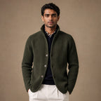 Cardigan Button Front Knit Relaxed Fit in Green – Tarlano Premium Menswear