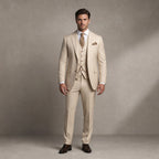 Three Piece Suit Breathable Weave Beige – Product Photo