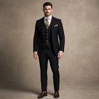 Three Piece Suit Breathable Weave Black – Product Photo