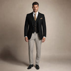 Three Piece Suit Breathable Weave in Black – Tarlano Premium Menswear