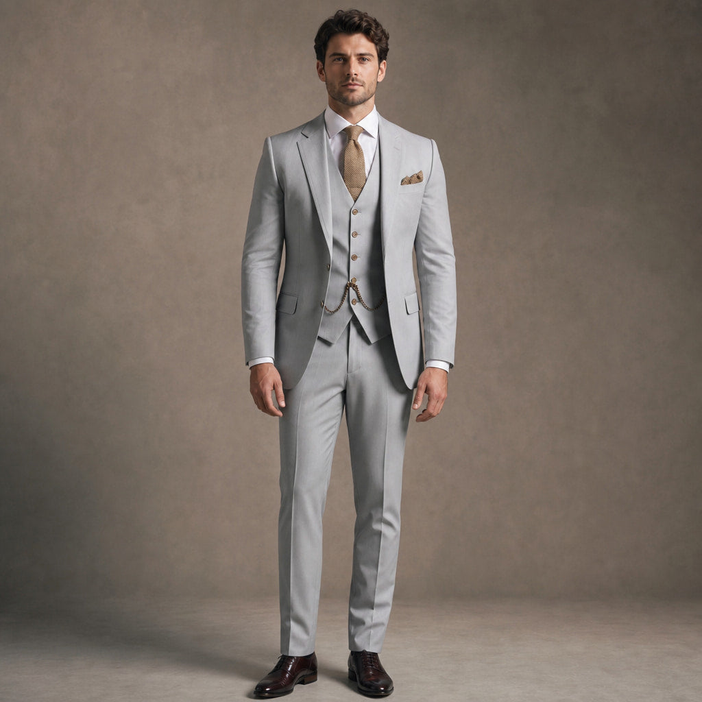 Three Piece Suit Breathable Weave Grey – Product Photo
