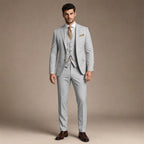Three Piece Suit Breathable Weave in Grey – Tarlano Premium Menswear
