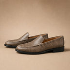 Leather Loafer Shoes Slip On in Brown – Tarlano Premium Menswear