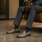 Leather Loafer Shoes Slip On Brown – Styled Editorial Shot