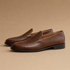 Leather Loafer Shoes Slip On in Dark Brown – Tarlano Premium Menswear