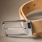 Leather Belt Vegetable Tanned Beige – Fabric and Detail Close-Up