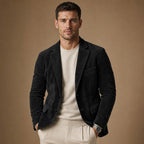 Suede Blazer Slim Fit Two Button Black – Product Photo