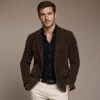 Suede Blazer Slim Fit Two Button Brown – Product Photo