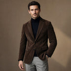 Suede Blazer Slim Fit Two Button in Brown – Tarlano Premium Menswear