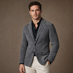 Suede Blazer Slim Fit Two Button in Dark Grey – Tarlano Premium Menswear