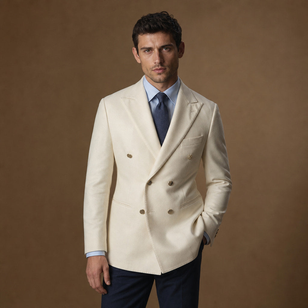 Blazer Half Lined Tailored Fit in Cream – Tarlano Premium Menswear