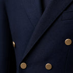 Blazer Half Lined Tailored Fit Navy – Fabric and Detail Close-Up