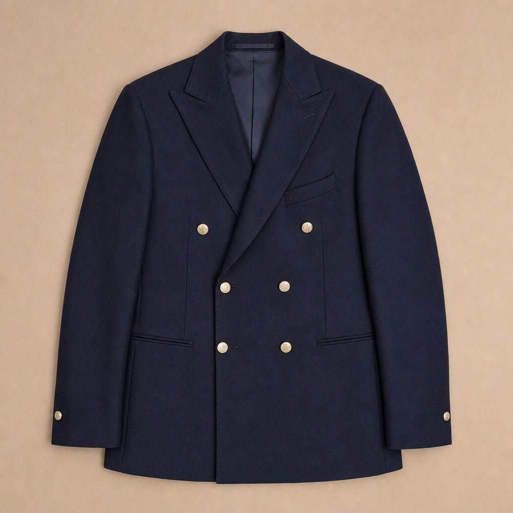 Blazer Half Lined Tailored Fit Navy – Flat Lay Product Photo