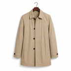 Trench Coat Medium Length Lapel Button-Up Khaki – Product Photo