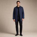 Trench Coat Medium Length Lapel Button-Up in Navy – Tarlano Premium Menswear