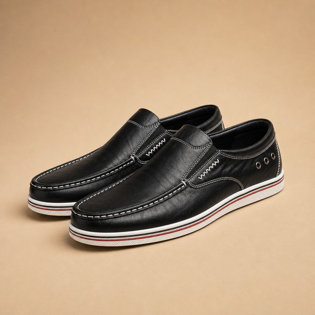Leather Loafer Slip On Black – Product Photo
