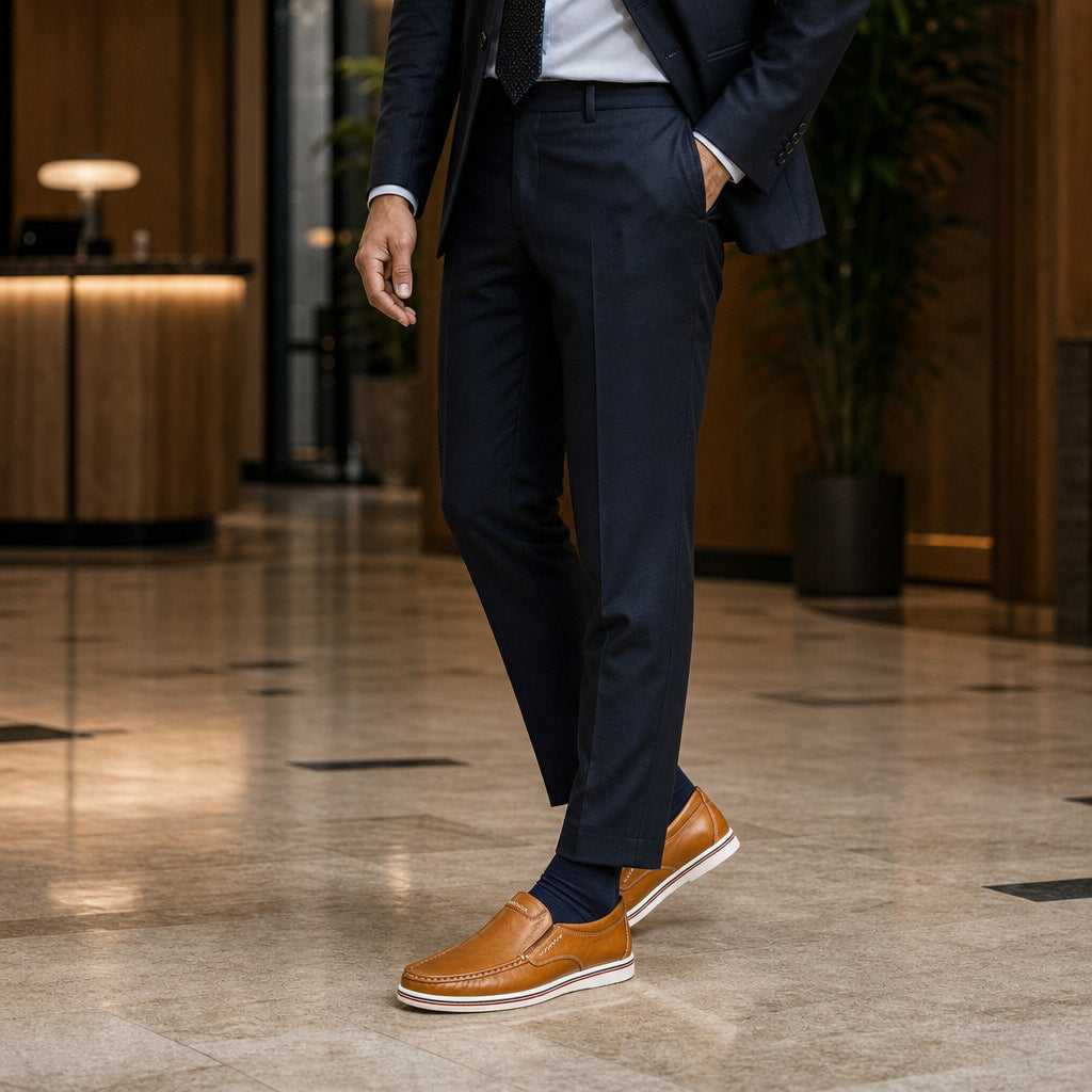 Leather Loafer Slip On Brown – Full Look