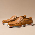 Leather Loafer Slip On in Brown – Tarlano Premium Menswear