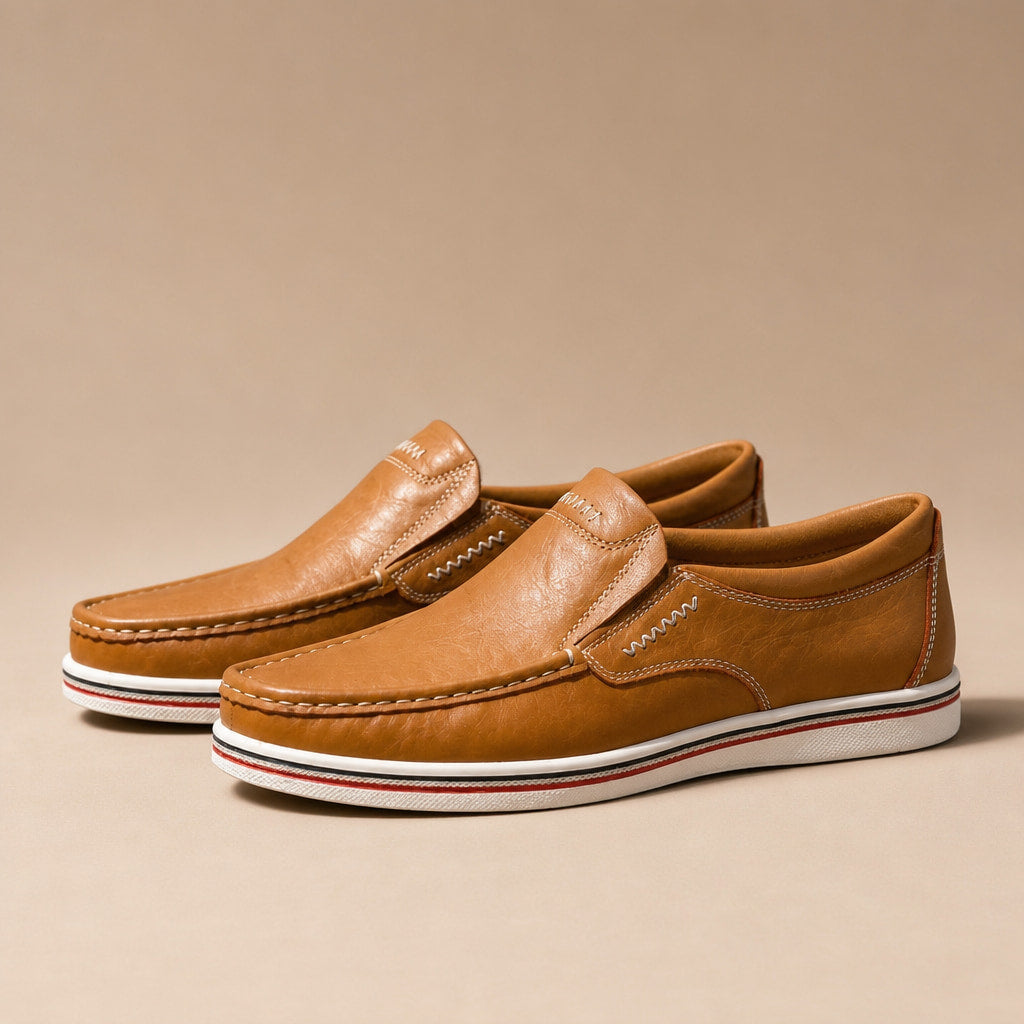 Leather Loafer Slip On in Brown – Tarlano Premium Menswear