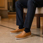Leather Loafer Slip On Brown – Styled Editorial Shot