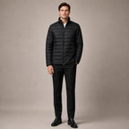 Puffer Jacket Stand Collar Windproof Insulated Black – Full Look