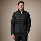 Puffer Jacket Stand Collar Windproof Insulated in Black – Tarlano Premium Menswear