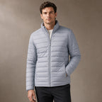 Puffer Jacket Stand Collar Windproof Insulated in Light Gray – Tarlano Premium Menswear