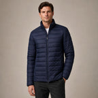 Puffer Jacket Stand Collar Windproof Insulated in Navy – Tarlano Premium Menswear