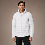 Puffer Jacket Stand Collar Windproof Insulated White – Product Photo