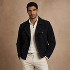 Suede Blazer Double Breasted Black – Product Photo
