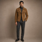 Suede Blazer Double Breasted Khaki – Full Look
