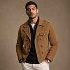 Suede Blazer Double Breasted Khaki – Product Photo