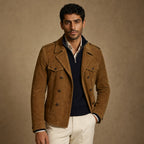 Suede Blazer Double Breasted in Khaki – Tarlano Premium Menswear
