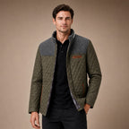 Puffer Jacket Lightweight Quilted Button-Down Green – Product Photo